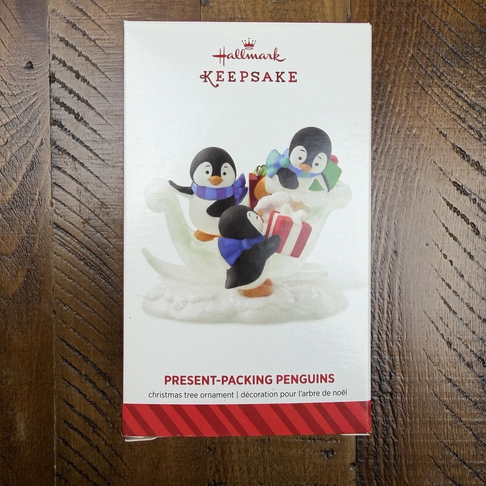 2014 Hallmark Keepsake Present Packing Penguins Christmas Ornament Penguin Gifts